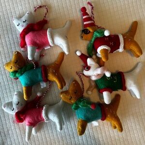 Lot of 6 Target Wondershop Cat and Dog Christmas Tree Ornaments 4. Cats/2 Dogs
